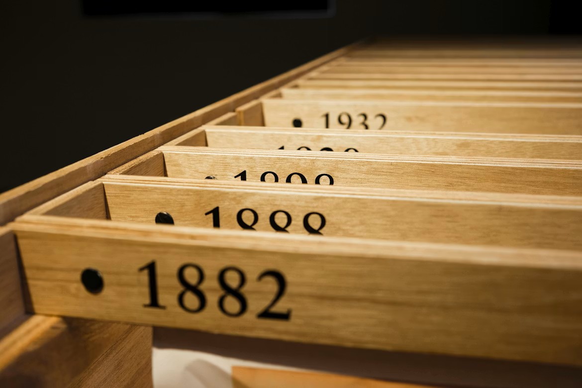 Archive drawers labelled 1882, 1899, 1932